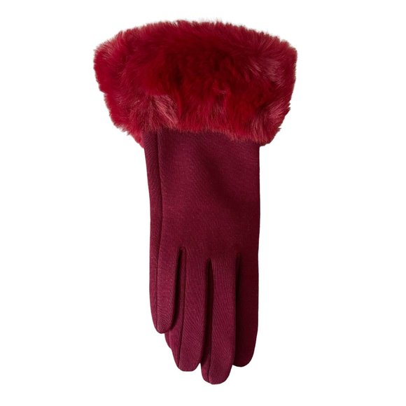 🆕 Unbranded Faux Fur Trim Gloves - Picture 2 of 4